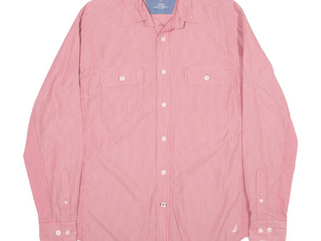 CHAPS Shirt Pink Pinstripe Long Sleeve Mens M For Sale