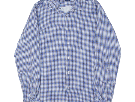 NAUTICA Slim Fit Shirt Blue Check Long Sleeve Mens M Hot on Sale