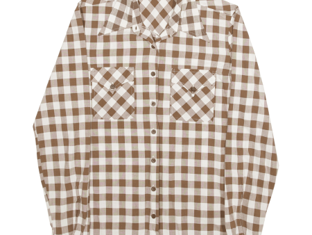 BUTTERFLY Shirt Brown Check Long Sleeve Womens M For Cheap