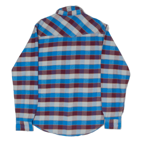 BLACKJACK Flannel Shirt Blue Gingham Long Sleeve Mens M For Cheap