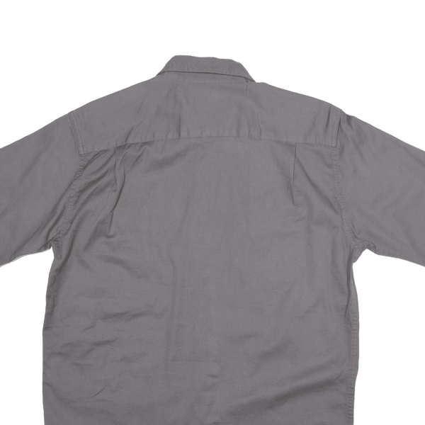 WRANGLER Stretch Plain Shirt Grey Short Sleeve Mens S For Cheap