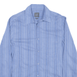 ARMANI Shirt Blue Pinstripe Long Sleeve Mens S Hot on Sale