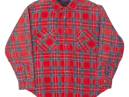 MCGREGOR Insulated Lined Lumberjack Shirt Red 90s Check Long Sleeve Mens L For Sale