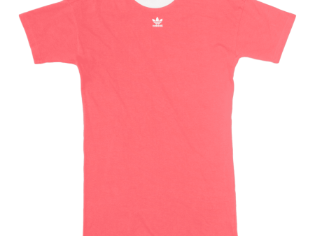 ADIDAS Oversized T-Shirt Dress Pink Short Sleeve Knee Length Womens UK 8 Sale