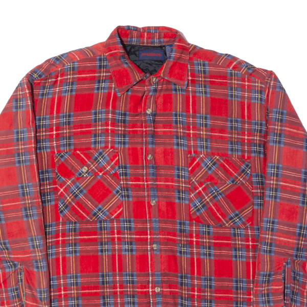 MCGREGOR Insulated Lined Lumberjack Shirt Red 90s Check Long Sleeve Mens L For Sale