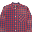 TOMMY HILFIGER Shirt Red Check Long Sleeve Mens L Fashion