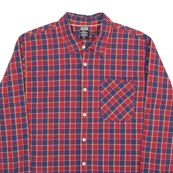 TOMMY HILFIGER Shirt Red Check Long Sleeve Mens L Fashion