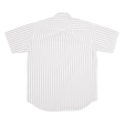 BOSSINI Shirt White Striped Short Sleeve Mens M Cheap