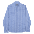 ARMANI Shirt Blue Pinstripe Long Sleeve Mens S Hot on Sale