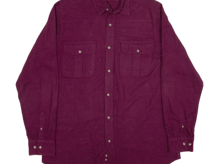 KING SIZE Tall Plain Shirt Maroon Long Sleeve Mens L Fashion