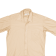 PERMA-PRESS Plain Shirt Beige Nylon Short Sleeve Mens M Cheap