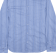 ARMANI Shirt Blue Pinstripe Long Sleeve Mens S Hot on Sale