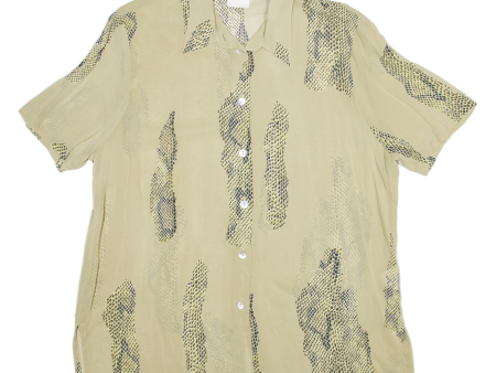 KARLSBADER Snake skin Shirt Green Viscose Animal Print Short Sleeve Womens UK 18 For Sale