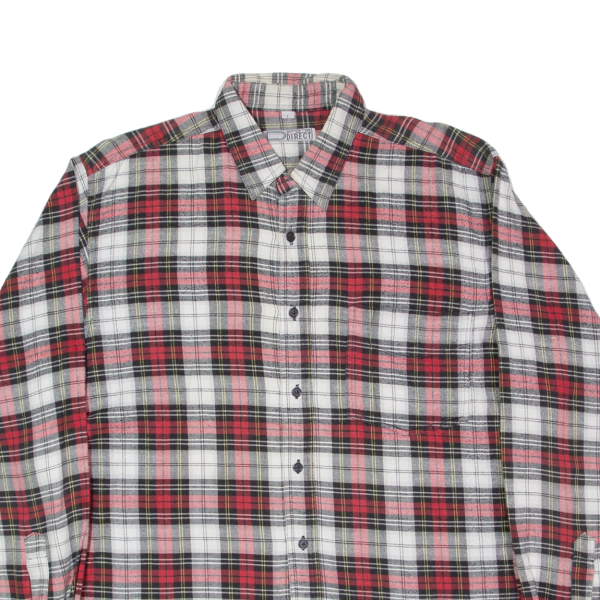 FOR DIRECT Flannel Shirt Red Check Long Sleeve Mens L Hot on Sale