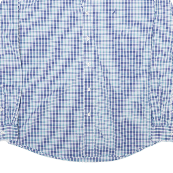 NAUTICA Shirt Blue Check Long Sleeve Mens L For Sale