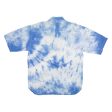 STREET SCENES Tye Dye Shirt Blue Crazy Pattern Short Sleeve Mens M Online Sale