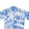 STREET SCENES Tye Dye Shirt Blue Crazy Pattern Short Sleeve Mens M Online Sale