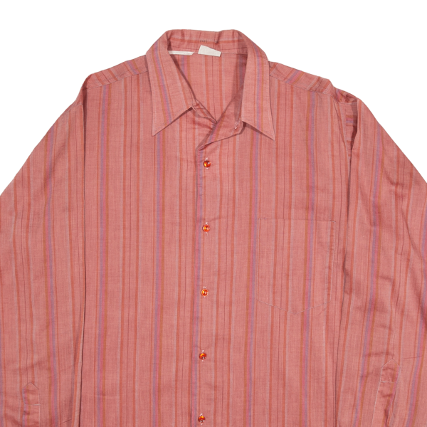 FREY Shirt Pink Striped Long Sleeve Mens M For Discount