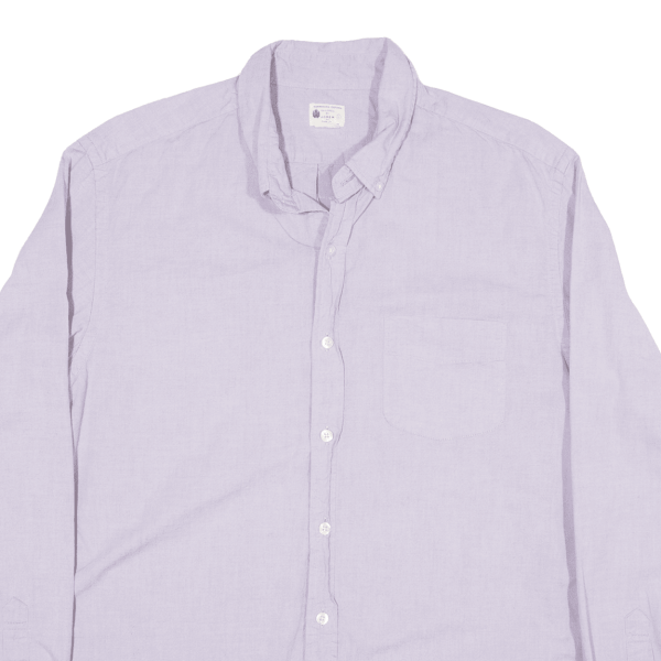 J CREW Plain Shirt Purple Long Sleeve Mens L Fashion