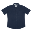 BIAGGINI Plain Shirt Blue Short Sleeve Mens S For Discount