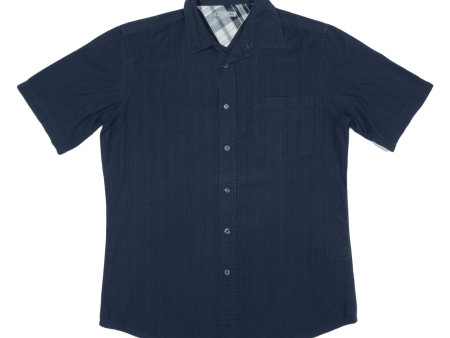 BIAGGINI Plain Shirt Blue Short Sleeve Mens S For Discount