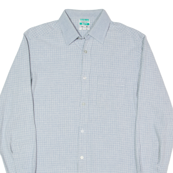 FRAPPANT Shirt Blue Check Long Sleeve Mens S on Sale