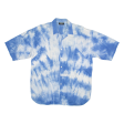 STREET SCENES Tye Dye Shirt Blue Crazy Pattern Short Sleeve Mens M Online Sale