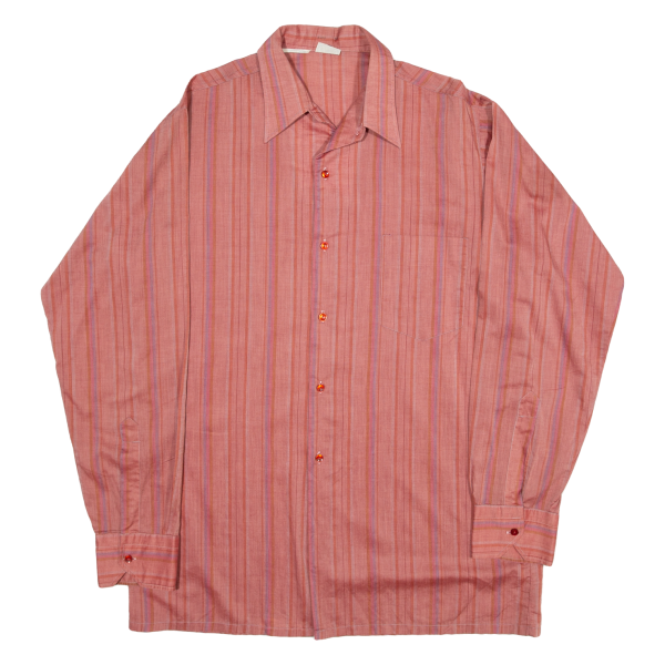 FREY Shirt Pink Striped Long Sleeve Mens M For Discount