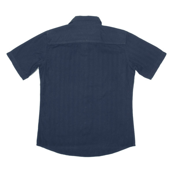 BIAGGINI Plain Shirt Blue Short Sleeve Mens S For Discount