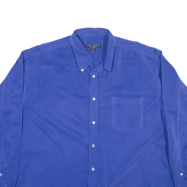 TED BAKER Plain Shirt Blue Long Sleeve Mens L Online