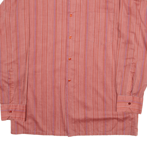 FREY Shirt Pink Striped Long Sleeve Mens M For Discount