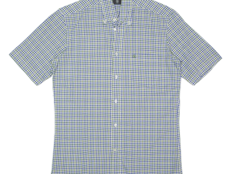 BOGNER Shirt Blue Gingham Short Sleeve Mens S For Sale