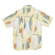 BIAGGINI Shirt Yellow Viscose Crazy Pattern Short Sleeve Womens S Hot on Sale