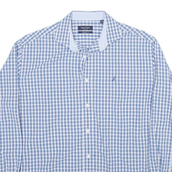 NAUTICA Shirt Blue Check Long Sleeve Mens L For Sale