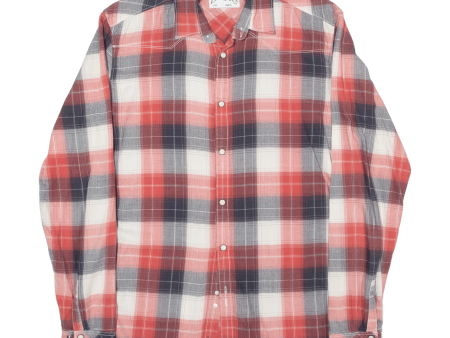 LEVI S Shirt Red Check Long Sleeve Mens S For Discount