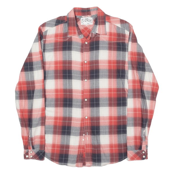 LEVI S Shirt Red Check Long Sleeve Mens S For Discount