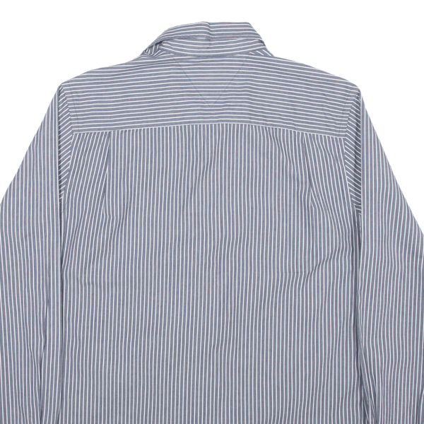 TOMMY HILFIGER Shirt Grey Pinstripe Long Sleeve Mens S For Cheap