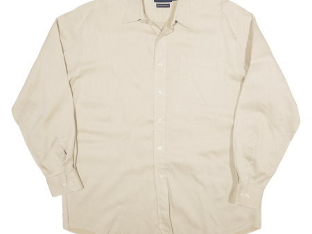 NAUTICA Plain Shirt Beige Long Sleeve Mens XL Discount