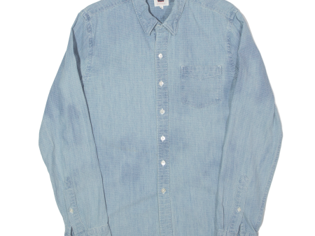 LEVI S Denim Shirt Blue Long Sleeve Mens S Online Sale