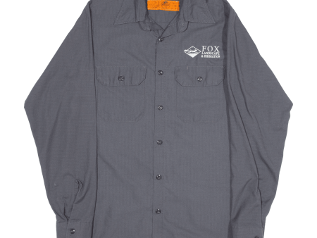 RED KAP Worker Shirt Grey Long Sleeve Mens S Online now