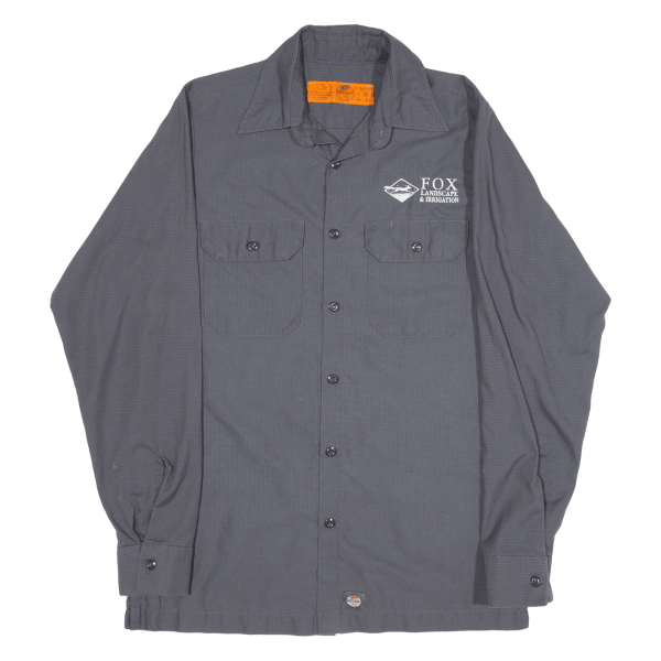 RED KAP Worker Shirt Grey Long Sleeve Mens S Online now