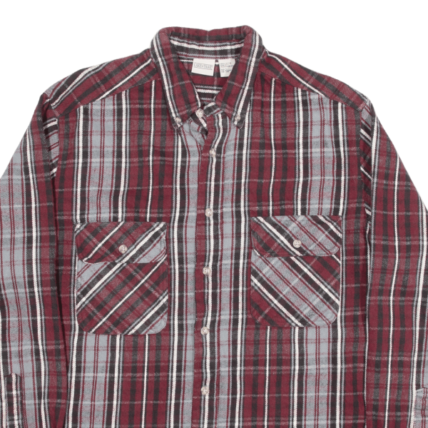 LAKE N TRAIL Flannel Shirt Red Check Long Sleeve Mens L Online Sale