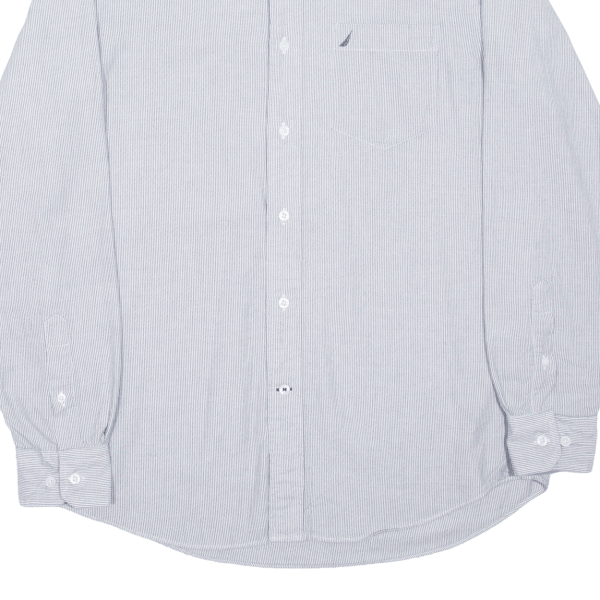 NAUTICA Shirt Blue Pinstripe Long Sleeve Mens S Online now