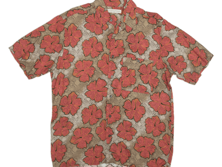 MUNSINGWEAR Hawaiian Shirt Red Viscose Floral Short Sleeve Mens M For Sale