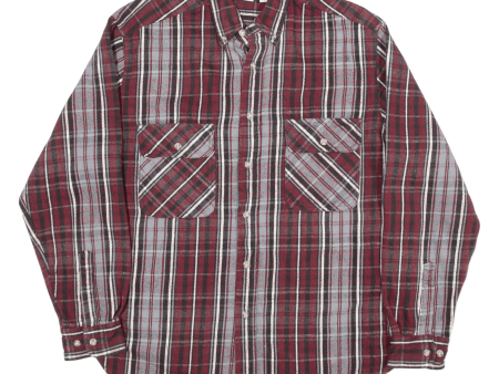 LAKE N TRAIL Flannel Shirt Red Check Long Sleeve Mens L Online Sale