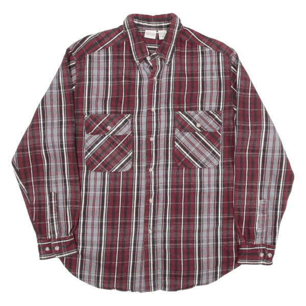 LAKE N TRAIL Flannel Shirt Red Check Long Sleeve Mens L Online Sale