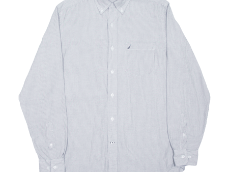 NAUTICA Shirt Blue Pinstripe Long Sleeve Mens S Online now