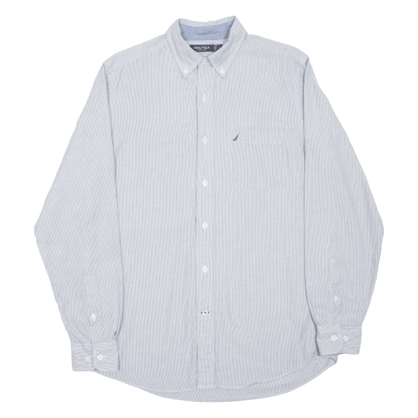 NAUTICA Shirt Blue Pinstripe Long Sleeve Mens S Online now