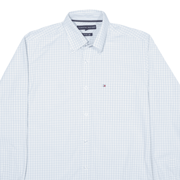 TOMMY HILFIGER Shirt Blue Gingham Long Sleeve Mens S Cheap