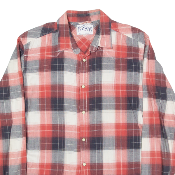 LEVI S Shirt Red Check Long Sleeve Mens S For Discount